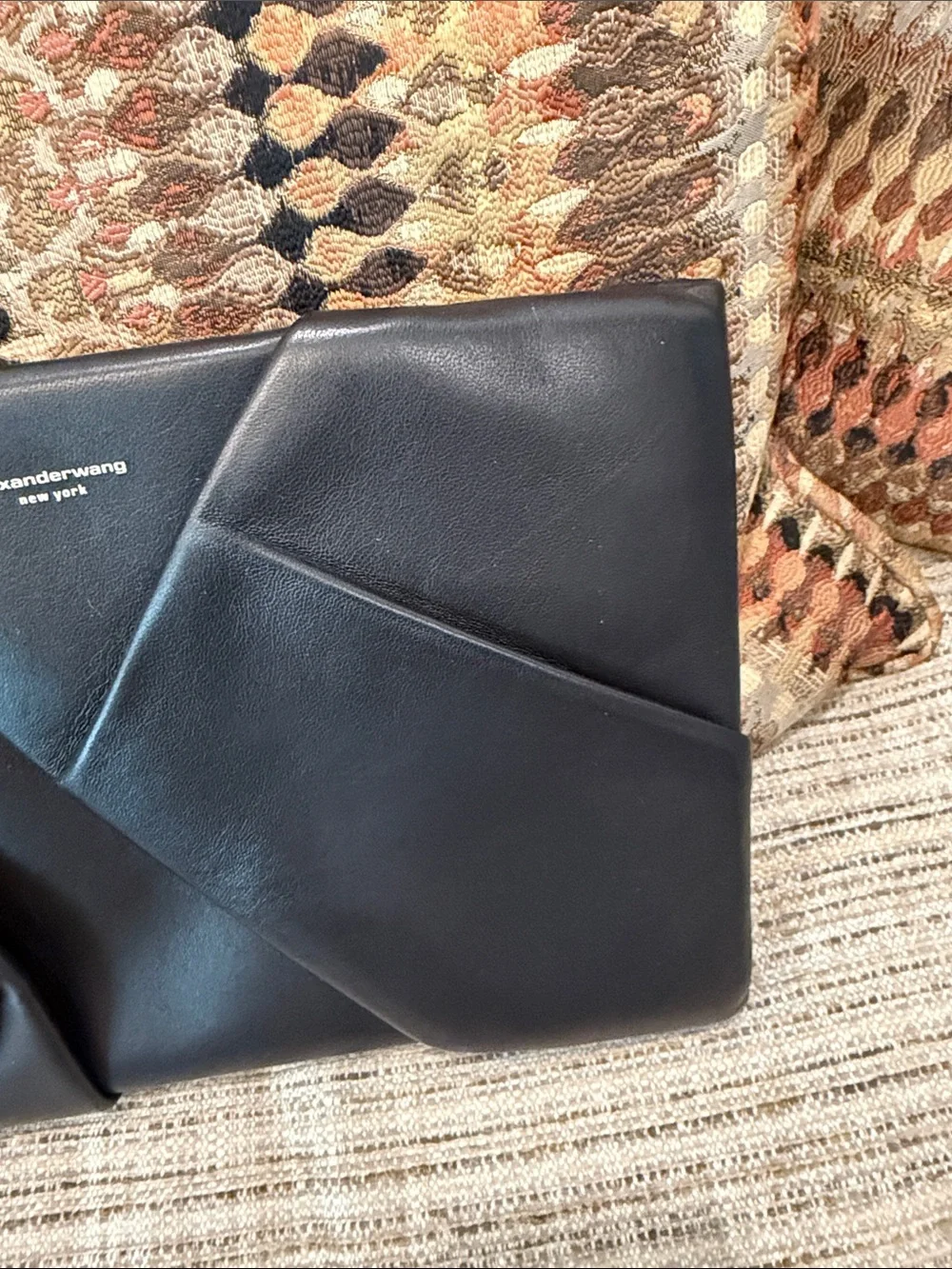 Alexander Wang Black Folded Leather Clutch Super Chic!